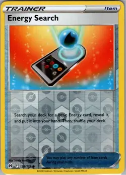 Energy Search 128/159 Reverse Holo Common Crown Zenith NM Pokemon Card - Image 1