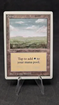 Plains - MTG Magic the Gathering - Unlimited Edition - Crimped Error - Image 1