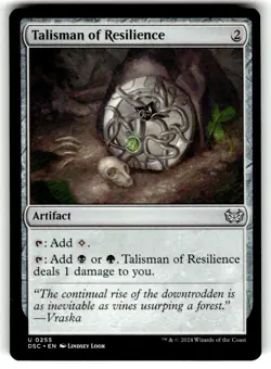 MAGIC THE GATHERING MTG COMMANDER: DUSKMOURN TALISMAN OF RESILIENCE - Image 1
