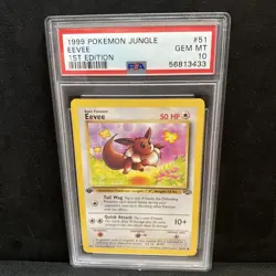 1999 POKEMON JUNGLE #51 EEVEE 1ST EDITION PSA 10 GEM MINT - Image 1