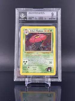 BGS 9 Mint Erika's Vileplume 5/132 Holo Unlimited 2000 Pokemon Gym Heroes - Image 2