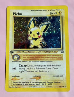 Pichu #12/111 1st First Edition Neo Genesis Holofoil LP 2000 Pokemon TCG - Image 1