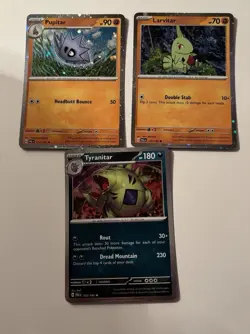 Tyranitar 135/193 Pupitar 111/193 Larvitar 110/193 Pokemon Cosmos Holo Full Set - Image 2
