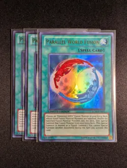 Yugioh - 3x Parallel World Fusion LC02-EN011 Limited Edition Ultra Rare NM - Image 1