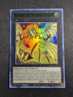 Yugioh Number 100: Numeron Dragon DLCS-EN117 1st Ultra Rare Green NM - Image 1