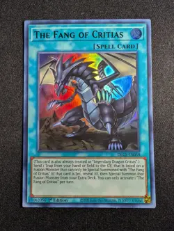 Yugioh The Fang Of Critias DLCS-EN058 1st Ultra Rare Green NM - Image 1