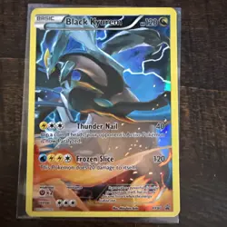 Pokemon TCG Black Kyurem XY80 Full Art Black Star Holo Card Near Mint Condition - Image 1
