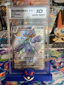 2024 SHINY Quaquaval EX Black Star Promo card SVP084 SV Pokemon CAG 10 GEM MINT - Image 1