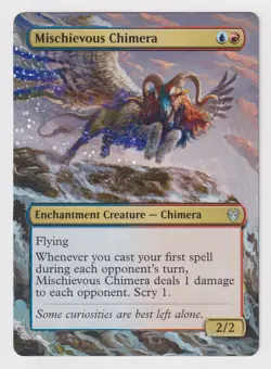 Altered Mischievous Chimera MP MTG Magic Hand Painted Unique Custom Extended Art - Image 1