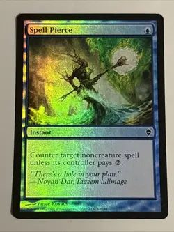 MTG Zendikar Spell Pierce Foil 67/249 MP - Image 1