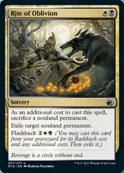 MTG Rite of Oblivion [Innistrad: Midnight Hunt] Lightly Played Foil Magic - Image 1