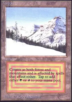 MTG Taiga, Unlimited, Heavily Played, English - Image 1