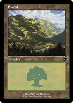Forest (449) (Retro Frame) -Foil Near Mint MTG Commander Masters - Image 1