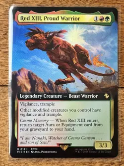 Magic MTG Final Fantasy - Red XIII, Proud Warrior EXTENDED ART FOIL 0181 - Image 1