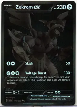 2025 POKEMON TCG SCARLET & VIOLET BLACK BOLT ZEKROM EX 172/086 BLACK WHITE RARE! - Image 1