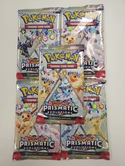 Pokemon TCG Prismatic Evolutions Booster Packs, Lot Of 5, Sealed - Image 1
