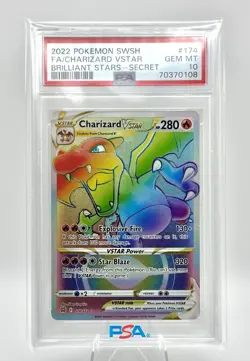 Pokemon TCG Charizard VSTAR Brilliant Stars 174/172 PSA 10 Mint - Image 1