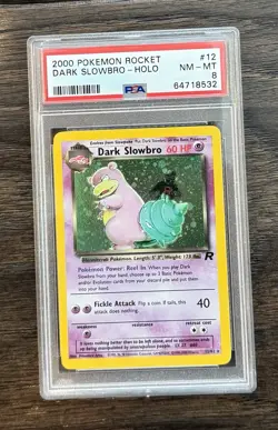 2000 Pokemon Team Rocket Dark Slowbro Holo PSA 8 NM-Mint 12/82 - Image 1