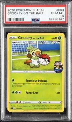 2020 POKEMON FUTSAL #003 GROOKEY ON THE BALL PSA 10 - Image 1