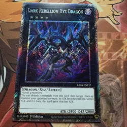 Yugioh! Dark Rebellion Xyz Dragon Platinum Secret Rare - RA04-EN237 1st Ed. ENG - Image 1