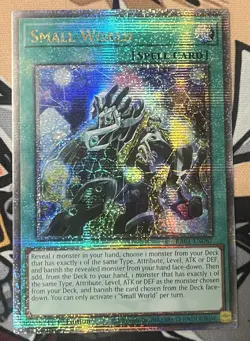 Yugioh Small World RA01-EN067 Quarter Century Secret Rare 1st Ed NM - Image 1