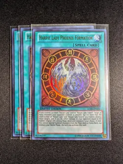 Yugioh - 3x Harpie Lady Phoenix Formation LC04-EN002 Limited Ultra Rare NM - Image 1