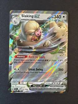 2024 Pokemon Surging Sparks #147 Slaking ex DOUBLE RARE Holo Card Near Mint - Image 1