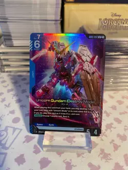 Gundam Card Game Newtype Rising Unicorn Gundam (Destroy Mode) GD01-002 LR - Image 1