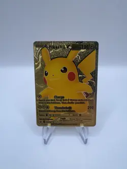 Pikachu V Gold Foil Fan Art Vinyl Collector Pokemon Display Card 170/185 - Image 1