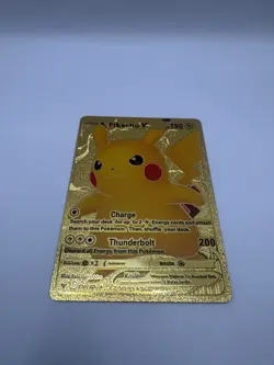 Pikachu V Gold Foil Fan Art Vinyl Collector Pokemon Display Card 170/185 - Image 3