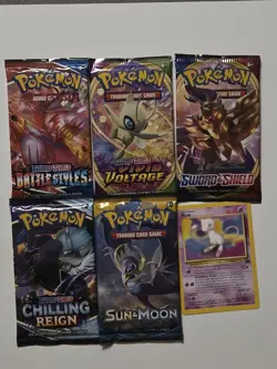 5 New Pokemon Booster packs And 1 Promo Card,,Chilling Reign, Battle Styles - Image 2