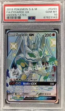 CARTA POKEMON ZYGARDE GX HIDDEN FATES SV65/SV94 ENG PSA 10 TCG CARD - Image 1