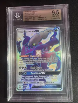 Pokemon Card Full Art Holo Shiny Darkrai GX SV70 BGS 9.5 GEM MT Hidden Fates - Image 1