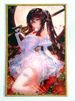 Hu Tao GENSHIN IMPACT - Waifu Goddess Trading Card - A5 Board Size CCG - Image 1