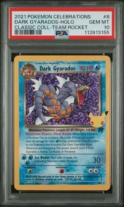 PSA 10 Dark Gyarados 8/82 Celebrations Classic Collection Holo Pokemon Card #8 - Image 1