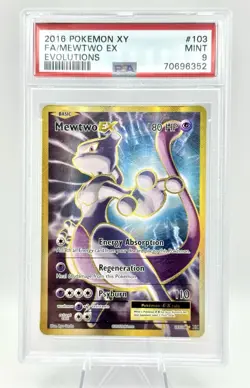 Pokemon TCG XY Evolutions Mewtwo EX Full Art Ultra Rare Card PSA 9 103/108 - Image 1