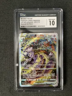 CGC 10 PRISTINE Mewtwo VSTAR 221/172 SPECIAL ART RARE Japanese Pokemon Card 068 - Image 1