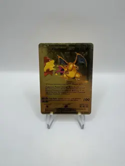 Pokemon Charizard 120HP Gold Foil Fan Art Card 4/102 Near Mint - Image 1