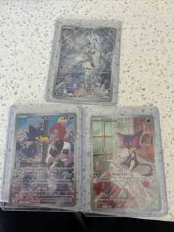 POKEMON Illustration Rare 3 Card Lot Reshiram, Purrloin, Rocket Murkrow - Image 1