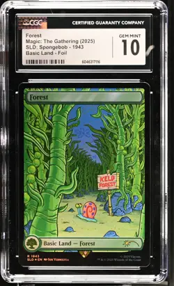 FOREST Secret Lair Foil Spongebob CGC 10 MTG [Nostalgium] - Image 1
