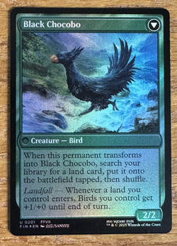 MTG Final Fantasy, Sidequest: Raise a Chocobo / Black Chocobo - Foil - Image 2