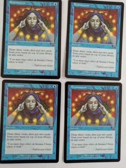 4 Brainstorm Mercadian Masques MTG NM Free shipping with tracking - Image 1