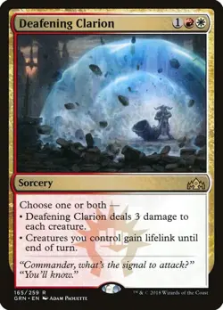 MTG Deafening Clarion - Guilds of Ravnica (GRN) LP Rare #165 - Image 1