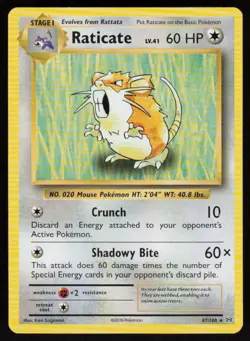 Raticate #67/108 XY - Evolutions Rare Pokemon TCG NM Non-Holo Rare - Image 1