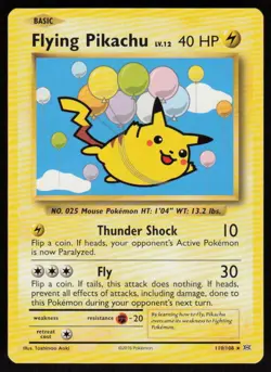 Flying Pikachu #110/108 XY - Evolutions Secret Rare Pokemon TCG NM Non-Holo Rare - Image 1