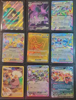 Pokemon TCG NM Modern Binder Collection 112 cards W/Prismatic poster IR Gold etc - Image 3