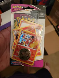Fusion Strike Premium Booster Pack Cinderace Scorbunny Blister Pokemon TCG - Image 1