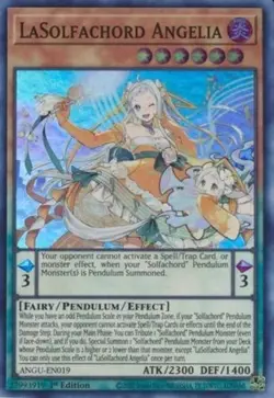 Yugioh! LaSolfachord Angelia - ANGU-EN019 - Super Rare - 1st Edition Near Mint, - Image 1