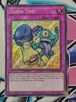 BLMM-EN010 Ojama Trio Secret Rare 1st Ed YuGiOh - Image 1