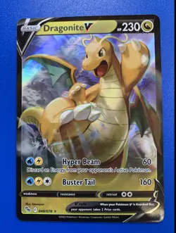 Pokemon TCG Dragonite V Pokemon Go 49/78 Full Art Ultra Holo Rare Card NM 2022 - Image 1